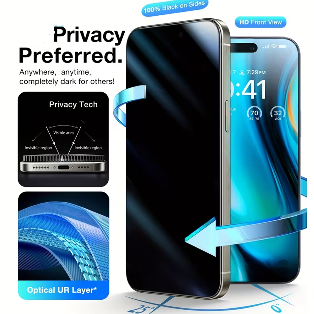 Anti Peek Privacy Tempered Glass - 1-5 szt. Szkło hartowane chroniące przed