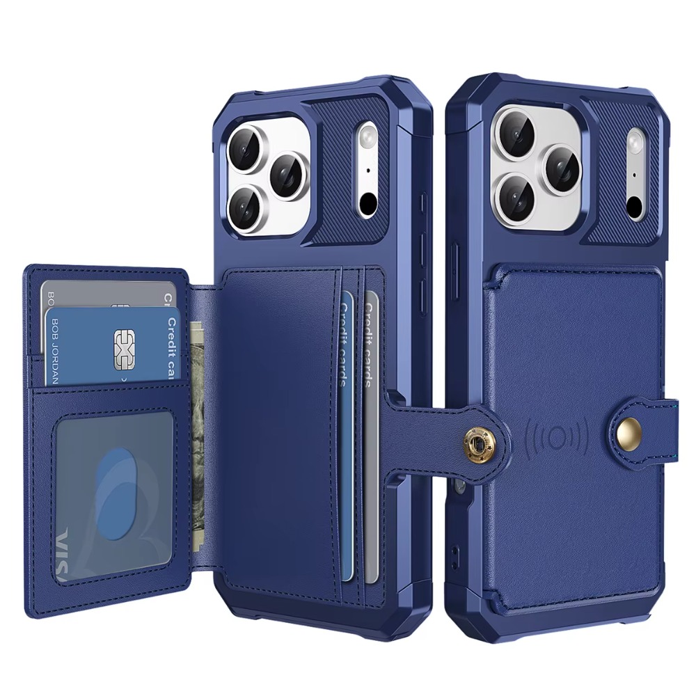Leather Wallet Card Holder Phone Cover - Etui-portfel na telefon z uchwytem na