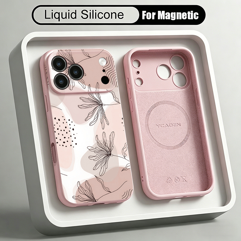 Liquid Silicone Magnetic Phone Case - Prosty wzór, silikonowe etui magnetyczne na