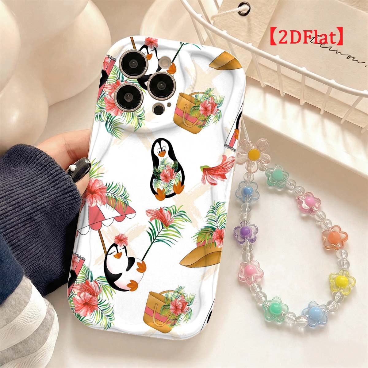 Cute Cartoon Wrist Strap Silicone Case - Urocze etui na telefon z motywem