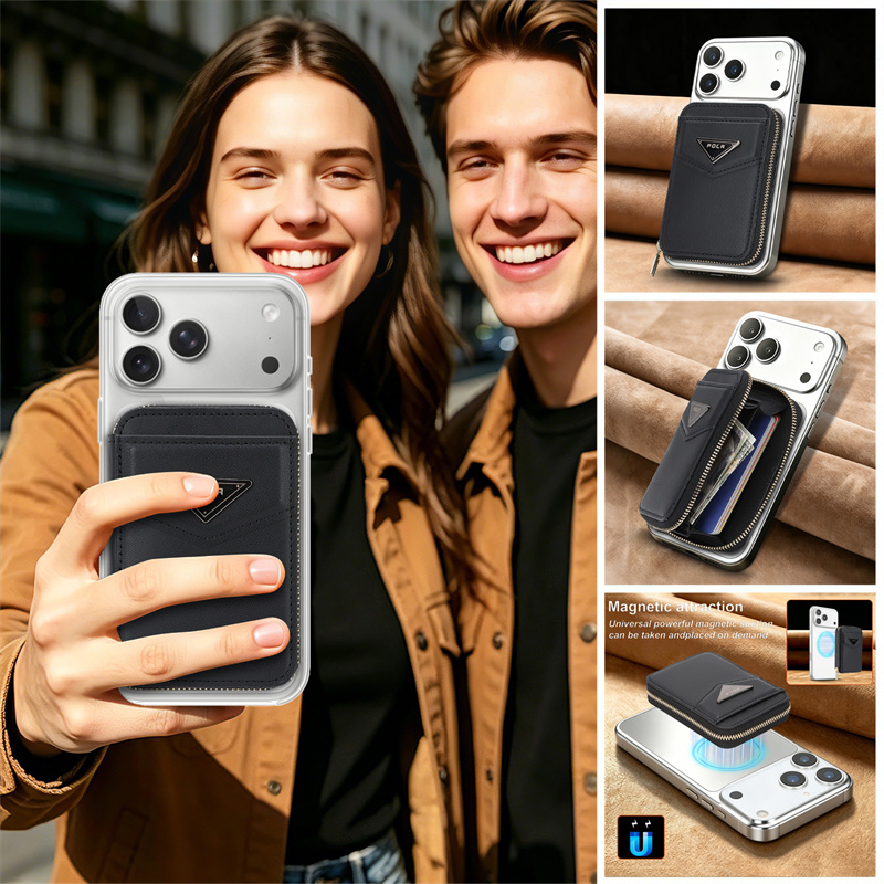 Etui z zamkiem błyskawicznym,  – Leather Wallet Card Holder Phone Cover recenzja i cena